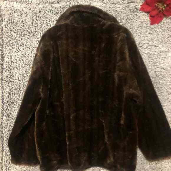 VTG Women’s Gallery Brown Faux Fur Reversible Faux Suede Coat Size M - Picture 6 of 10